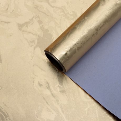 Бумага упаковочная Мираж, 3902592, золотой, с тиснением, фольгированная, 0,7 x 5 м