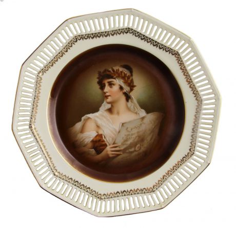 Декоративная тарелка Schumann "Эвтерпа", белый, коричнево-красный, коричневый, бежевый