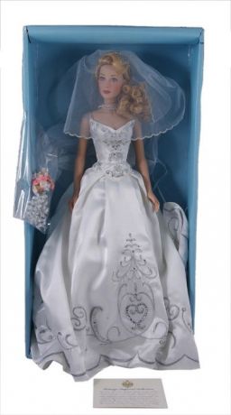 Кукла коллекционная Faberge "Стася Романова", белый, серебристый, бежевый