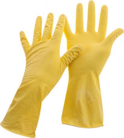 Перчатки хозяйственные OfficeClean Стандарт+, 257666, желтый, размер L, 12 шт