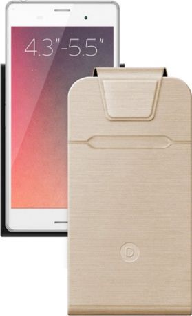 Чехол-флип Deppa FlipFold универсальный для смартфонов 4.3-5.5" , золотой