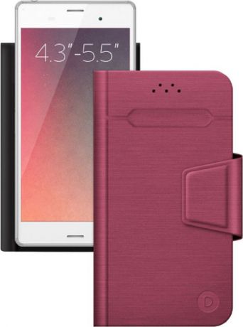 Чехол-книжка Deppa WalletFold универсальный для смартфонов 4.3-5.5" , красный