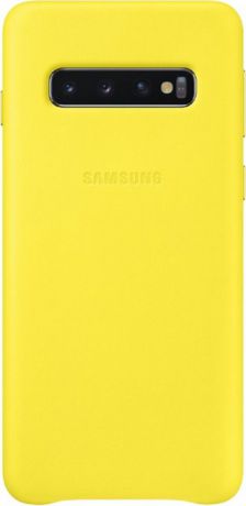 Чехол-накладка Samsung Leather Cover для Samsung Galaxy S10, желтый