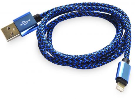 Кабель Gurdini Nylon Lightning blue - black для iPhone/iPad 1.5A, синий