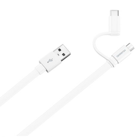 Кабель Huawei передачи данных 2в1 Type-C и micro USB White(AP55S), белый