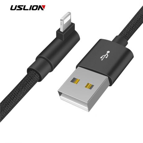 Кабель USLION USB-кабель быстрой зарядки для iPhone X 8 7 6 Plus / iPad mini, черный