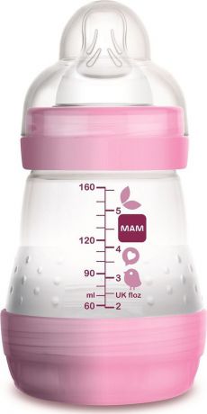 Бутылочка для кормления MAM Easy Start, с системой "анти-колик" и функцией самостерилизации, розовый, 160 мл