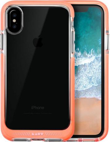 Чехол для сотового телефона Laut Fluro для Apple iPhone X/XS ударопрочный, розовый