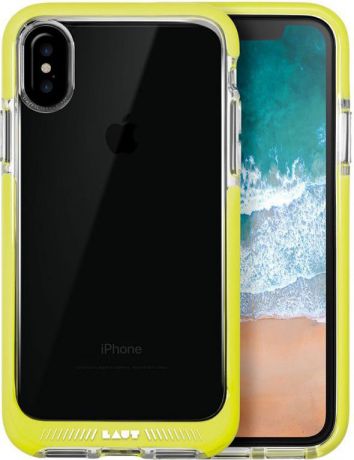 Чехол для сотового телефона Laut Fluro для Apple iPhone X/XS ударопрочный, желтый