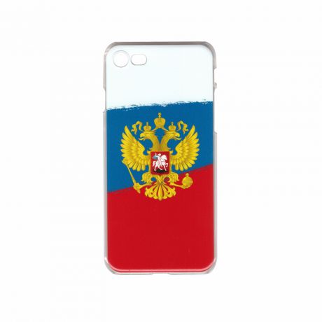 Чехол для сотового телефона IQ Format пластиковый для iPhone 7 и 8, "Герб России", белый, красный, синий