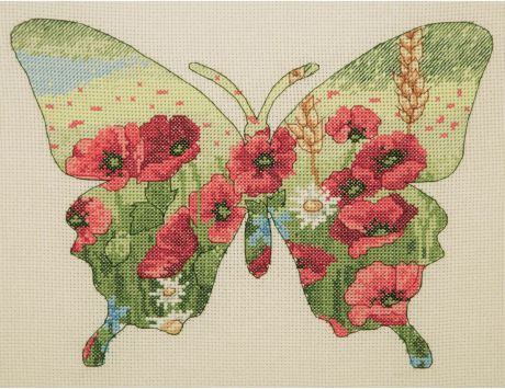 Набор для вышивания крестом Maia Силуэт бабочки, 20 х 26 см