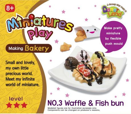 Miniatures Play Масса для лепки Waffle & Fish Bun
