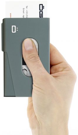 Визитница OGON One Touch RFID Safe, 211169, зеленый, серый