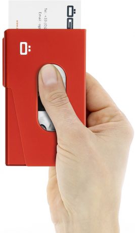 Визитница OGON One Touch RFID Safe, 211105, красный