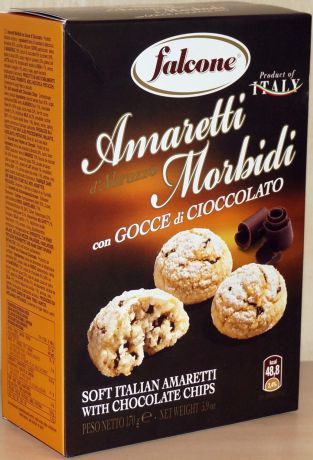 Печенье Falcone -итальянское мягкое миндальное "Amaretti Soft" с кусочками шоколада, 170 г