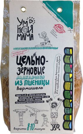 Макароны пшеничные Умная мама "Вермишель", 350 г
