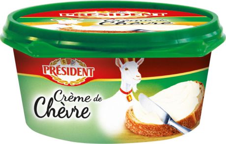 Сыр President Creme De Chevre, плавленный, с белой плесенью, 125 г