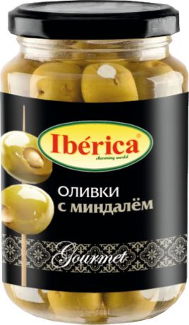 Овощные консервы Iberica Оливки с миндалем, 370 г