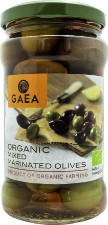 Овощные консервы Gaea Ассорти маринованных оливок органик с косточкой, 300 г