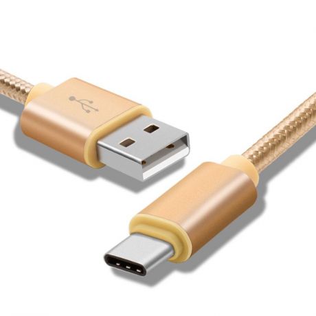 Кабель USB Type-C 1.2м, золотой
