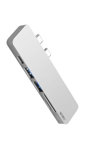 USB-концентратор Wiwu T8 lite для MacBook Pro,Air (12,13.3,15.4) 2016-2018, серый