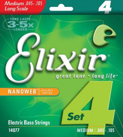 Elixir 14077 струны для бас-гитары