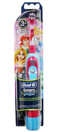 Электрическая зубная щетка Oral-B Stages Power DB4.510.K, принцессы, розовый, голубой