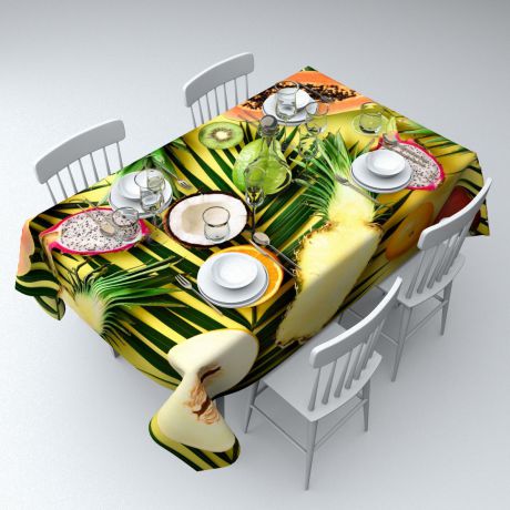 Скатерть Сирень "Тропический стол", СКГБ003-14356, желтый, 145 х 120 см
