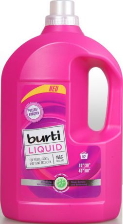 Жидкое средство для стирки Burti Liquid для цветного и тонкого белья, 122612, 2,86 л