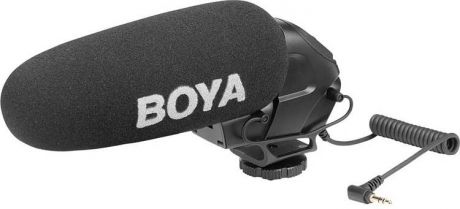 Микрофон-пушка накамерный конденсаторный Boya BY-BM3030 суперкардиоидный, для фото и видеокамер, диктофонов с разъемом 3,5 мм, 40 Гц - 20 кГц, 78 дБ