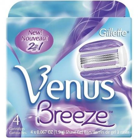 Сменные кассеты для бритв Gillette Сменные лезвия Venus Breeze 4 шт