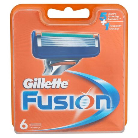 Сменные кассеты для бритв Gillette Сменные лезвия Fusion 6 шт