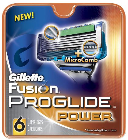 Сменные кассеты для бритв Gillette сменные кассеты Fusion ProGlide Power 6
