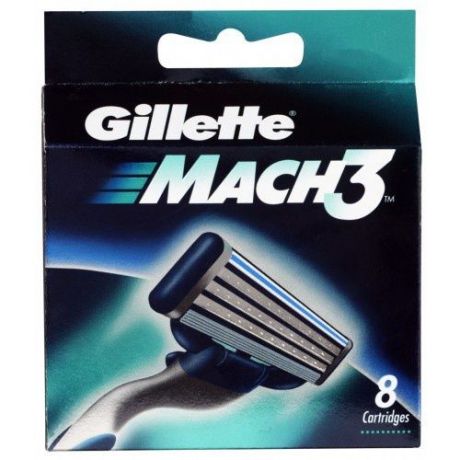 Сменные кассеты для бритв Gillette Сменные кассеты Mach 3 8 шт