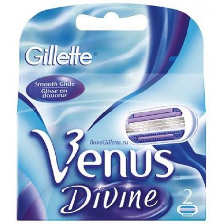 Сменные кассеты для бритв Gillette Сменные лезвия Venus DIVINE (2зап)