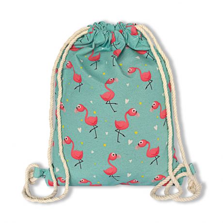 Рюкзак Штучки, к которым тянутся ручки пляжный "Розовый фламинго",19пр07ив, голубой, красный