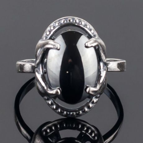Кольцо бижутерное Мастерская Крутовых мк-8282_р.16,5, Бижутерный сплав, Гематит, серый