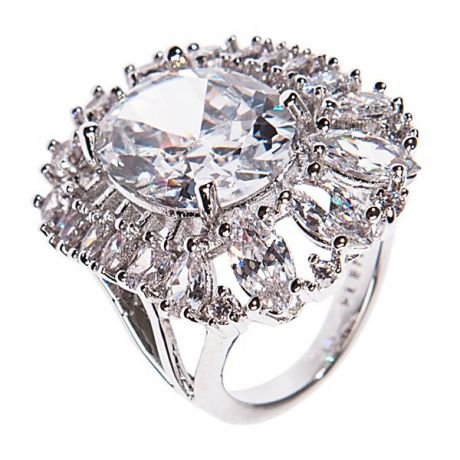 Кольцо бижутерное Selena 60021857, Фианит, белый, серебристый