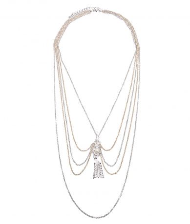 Колье/ожерелье бижутерное Aiyony Macie женский серебряный, NC811053, серебристый