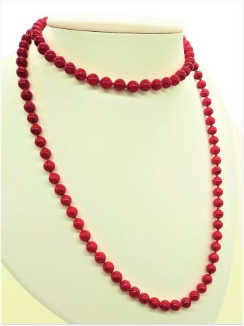 Бусы бижутерные ForMyGirl.ru SN228-2 женское украшение, Коралл, Коралл синтетический, 115 см, красный