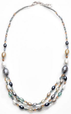 Колье/ожерелье бижутерное Antica Murrina Реззонико GT, Муранское стекло, 66 см, CO992A15, черно-серый