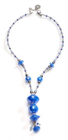 Колье/ожерелье бижутерное Antica Murrina "Минт 4", CO957A06, Муранское стекло, 45-50 см, синий