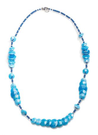Колье/ожерелье бижутерное Antica Murrina "Монете 1", CO958A07, Муранское стекло, 83 см, голубой