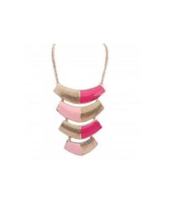 Колье/ожерелье бижутерное Нехочуха Колье, Бижутерный сплав, 40 см, SKA01086, розовый