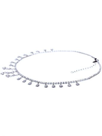 Колье/ожерелье бижутерное BRIKOLY 2000000000169, Латунь, Кристаллы, 39 см, серебристый