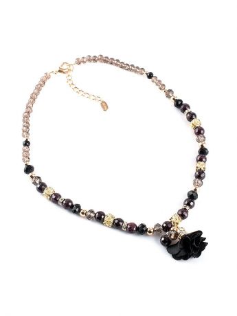 Колье/ожерелье бижутерное Elizabeth 10119321, Кристаллы Swarovski, бордовый, золотой, черный