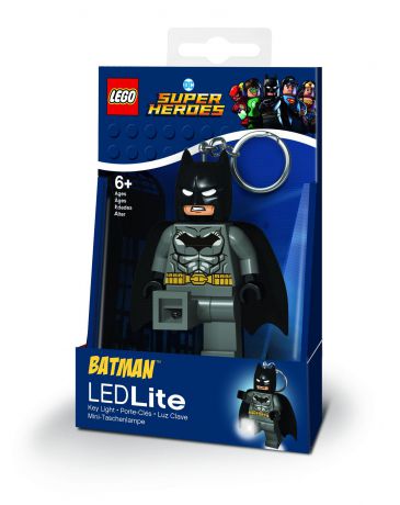 Брелок-фонарик для ключей Lego DC Super Heroes Grey Batman, цвет: серый. LGL-KE92