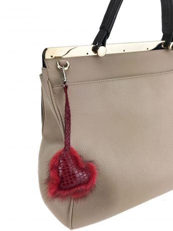 Брелок на сумку,цвет:красный, мех норки, Mex-Style, б/р