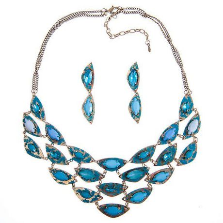 Комплект бижутерии Selena 10093432, Муранское стекло, голубой