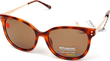 Очки солнцезащитные женские Polaroid, PLD-233657R8V56IG, коричневый